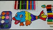 Fish Coloring Page - Learn Colors