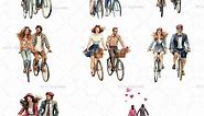 Couple 90's Style, Vintage Couple Clipart, Valentine Day, Watercolor Clipart, Restro,