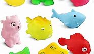 Party Pack of 24 Cheerful Frog Bath Toys – Floatable Rubber Bath Toys for Kids, Squeaky Bathtub Toys for Kid's Fun-Filled Bath time and Memorable Party Decorations (Colorful Animals)