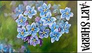 Forget Me Not Flowers 🌺🌸🌼 Beginner Acrylic painting Tutorial Step by Step #AcrylicTutorial