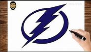 How To Draw Tampa Bay lightning logo - Step by step