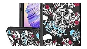 Kokaaee for iPhone 14 Pro Max Phone Case for Women Cute Cool Skeleton Skull Ghost Horror Gothic Goth Teen Girls Funny Design Y2K Cases with Stand Ring Holder Magnetic Cover for Apple 14 ProMax 6.7"