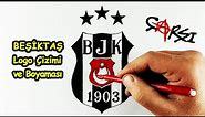 2023 - 1903 Beşiktaş Logo Çizimi - Beşiktaş Amblem Boyama - Kartal Siyah Beyaz ve Türk Bayrağı Uyumu