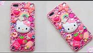 DIY Bling Phone Case/How to make Hello kitty decoden Phone/DIY Phone Case/easy way to Decoden Phone