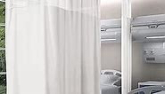 Room Divider Privacy Cubicle Curtain Hospital Curtain with Flat Hooks for Hospital Medical Clinic Basement Space Divider Curtains - Hooks Included - 1 Panel - 10ft Wide x 7ft Long - White