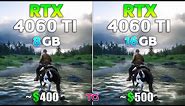 RTX 4060 Ti 8GB vs RTX 4060 Ti 16GB - Test in 10 Games
