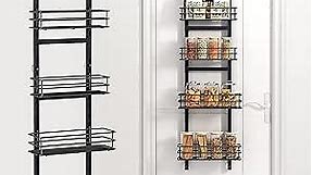 Adjustable 5-Tier Over the Door Pantry Organizer, Spice Rack, Narrow Hanging Shelf for Kitchen Storage and Organization
