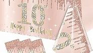 3 Pack 10th Birthday Tablecloth Decorations for Girls, Pink Rose Gold Happy 10 Birthday Theme Table Cover Party Supplies, Ten Year Old Birthday Plastic Disposable Rectangular Table Cloth Decor