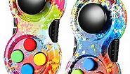 2 Pieces Fidget Pad Sensory Fidgets Controller Pad Handheld Fidget Game Pad Sensory Educational Toy for ADHD ADD OCD Autism Anxiety Stress Relief (Graffiti Style)