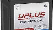 UPLUS YTX30L-BS Motorcycle Battery, EB30-3-1 Replacement Maintenance Free & High Performance, YIX30L AGM Batteries ETX30L UTV Snowmobile ATV Battery for Power Sport, 12V 30AH 400CCA