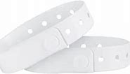 Ouchan White Plastic Wristbands - 100 Pack Vinyl Wristbands for Events Club Music Meeting Party Festival