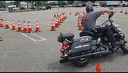 Police Motorcycle Skills Practice (Lock and Lean)