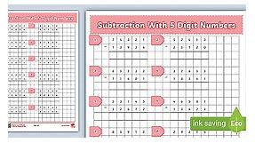 Long Subtraction with 5-Digit Numbers Worksheets
