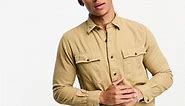 Polo Ralph Lauren 2 pocket twill overshirt classic oversized fit in khaki beige | ASOS