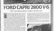 Vintage R&T Review: 1974 Capri 2800 V6 - "Still Outstanding Among Compact Sporting Cars" - Curbside Classic