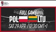 Full Game | Poland vs. Lithuania | 2023 IIHF Ice Hockey World Championship | Division I Group A