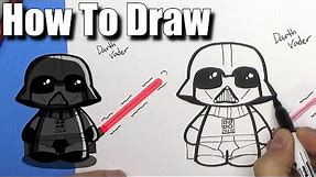 How to Draw Cute Darth Vader - EASY CHIBI - Step By Step