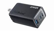 Anker USB C Wall Charger, GaNPrime 65W, 3-Port Fast Compact Foldable for MacBook Pro/Air, iPad Pro, Galaxy S22/S21, HP Spectre, Note 20/10+, iPhone 14/Pro, Pixel, and More