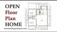 Open Floor Plan For Two Bedroom House - 1120 Square Feet
