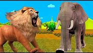 Lion & Elephant Cartoon for Children Finger Family Nursery Rhymes | Animals Finger Family Rhymes