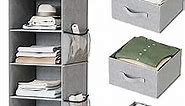 Pipishell Hanging Closet Organizer 6-Shelf, Hanging Shelves for Closet with 3 Removable Drawers & Side Pockets for Bedroom or Garment Rack, 12' x 12' x 43.3', Dark Gray