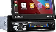 Rimoody Single Din Touchscreen Car Stereo Apple Carplay Android Auto, 7 inch Electric Flip Out 1 Din Car Radio with Bluetooth FM Radio TF/USB/AUX + Rear View Camera