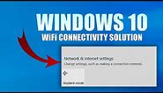 Windows 10 WiFi Error "Change settings such as making connection metered"