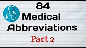 84 Medical abbreviations for nurses | Abbreviations | staff nurse exams