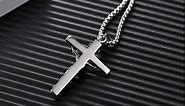 LeapoFaith Cross Pendant for Car Rearview Mirror Charm Hanging Accessories Ornament Jesus Cross Necklace Jewelry Women Men Auto Interior Car Decor Crucifix Christian Cross Religious Gift (Silver)