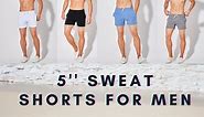 Mens 5'' Cotton Athletic Gym Shorts Elastic Waist Pockets