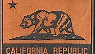 California Flag Morale Patch | Premium Leather, Strong Hook Backing, Attach to Hats, Jeans, Vest, Coat | 2x3 in | Brown | by Pull Patch