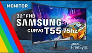 Monitor Curvo SAMSUNG T55 32" 75Hz FHD 1000R