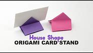 Origami Square / House Shaped Card Stand Tutorial - DIY - Paper Kawaii