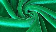 Premium Stretch Velvet Fabric by The Yard - Soft and Luxurious Upholstery Fabric - Versatile and Stretchy - Ideal for Clothing Home Decor and Crafts - 1 Yard (Kelly Green)