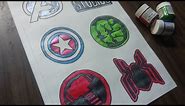 How To Draw Avengers Logo | Symbol Drawing Avengers | Metallic Painting