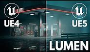 Unreal Engine 5 vs Unreal Engine 4 | Lumen and RTX On