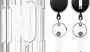 Pawfly 2 Pack Vertical 2-Card Badge Holder with Thumb Slots Hard Transparent PC Case Protector with Retractable Badge Reel Carabiner Clip for IDs Credit Cards Driver’s Licenses and Passes