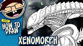 How to Draw an ALIEN XENOMORPH (Alien Movie Franchise) | Narrated Easy Step-by-Step Tutorial