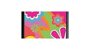 Wildflower Cases - Flower Power Case, Compatible with Apple iPhone 12/12 Pro | Groovy, Pink, Orange, Floral, Protective Black Bumper, 4ft Drop Test Certified, Women Owned Small Business