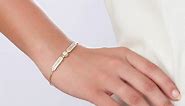 14k Yellow Gold 3/8 Carat Diamond Link Bracelet for Women