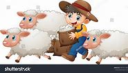 Boy Three Cute Sheep On White Stock Vector (Royalty Free) 1841571463 | Shutterstock