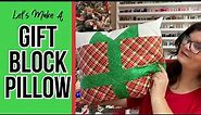 Let's Make A Quilted Christmas Package Pillow || Perfect Holiday Gift!
