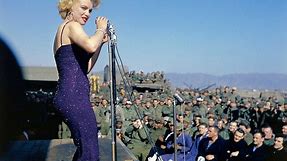 Marilyn Monroe entertains the troops (1954, in color)