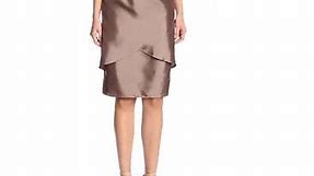 Dana Kay Women's Pearl Trim Asymmetrical Tier 2 Piece Skirt Set