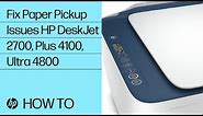 Troubleshoot Paper Pick Up issues with HP DeskJet 2700, Plus 4100 Printer | HP Printers | HP Support