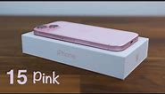 iPhone 15 Pink Unboxing with Light Pink Silicone Case