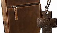 A5 Notebook Cover Leather Bible Case Bible Cover for Men Women (Real Leather) Folder Organizer Portfolio Zipper Binder Book Bag Book Cover Holder Carrying Case- ELIZO