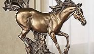 Touch of Class Wild Run Galloping Open Plains Horse Table Sculpture - Bronze Decor - Made of Resin - Statue for Desk - Horses Statues and Sculptures for Bedroom, Living Room, Office