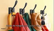 PAISET Black Coat Hooks for Wall, Robe Towel Hooks for Bathroom Wardrobe Hallway Hanging, Heay Duty Hardware Wall Mount Hooks Decorative Hooks (6 Pack,Black)