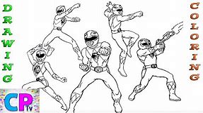 Power Rangers Mighty Morphin Drawing and Coloring,How to Color Power Rangers, Coloring Pages Tv